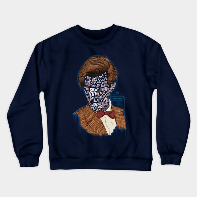 The 11th Doctor Crewneck Sweatshirt by NateJonesDesign